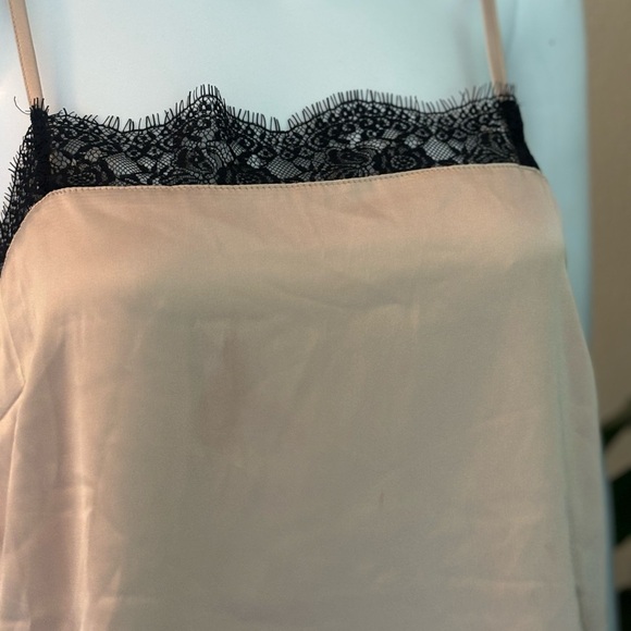 Elegant Tan Lace Trim Cami Top - Picture 6 of 6